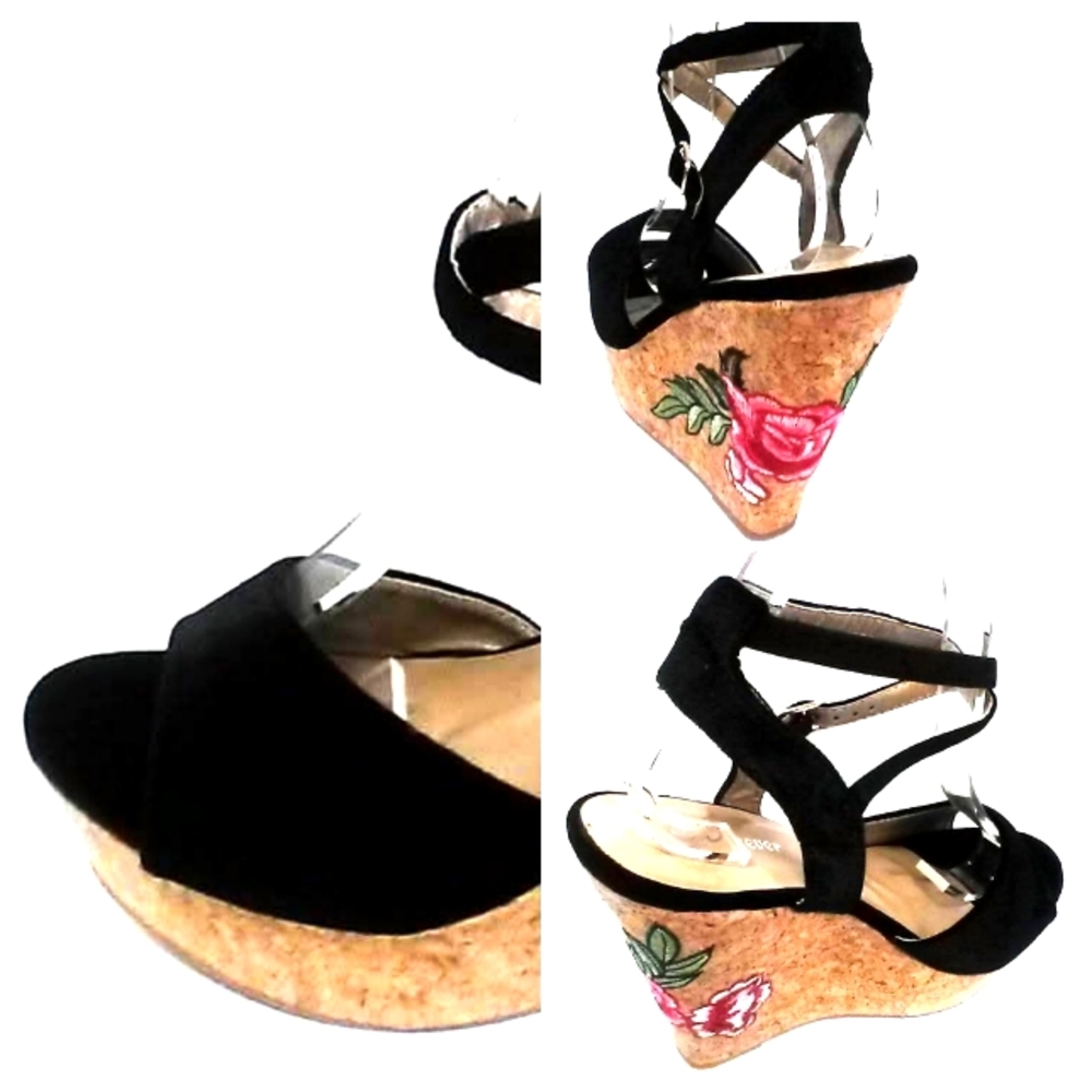 NEW! CUTE! Black VelvetPlatformWedge! - Picture 2 of 8